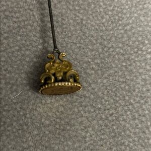 Antique Hatpin W/ Gold Filled Scroll Motif Charm End - 9" Length - Mono B